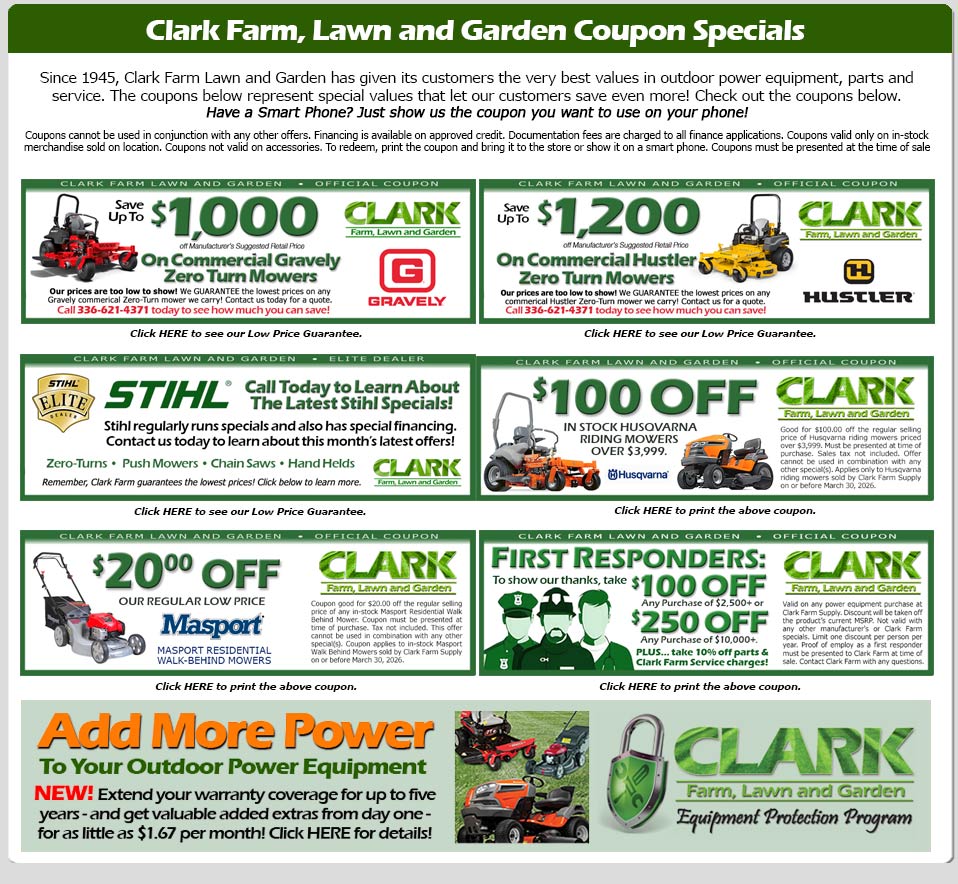 coupon specials clark farm supply
