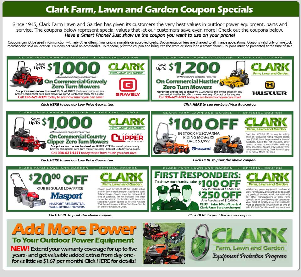 coupon specials clark farm supply
